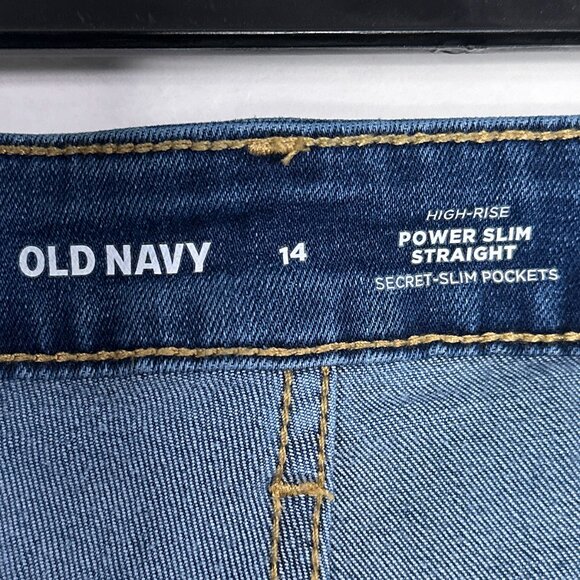 Old Navy High Rise Power Slim Straight Secret Slim Pockets Jeans Size 14 - Picture 8 of 12